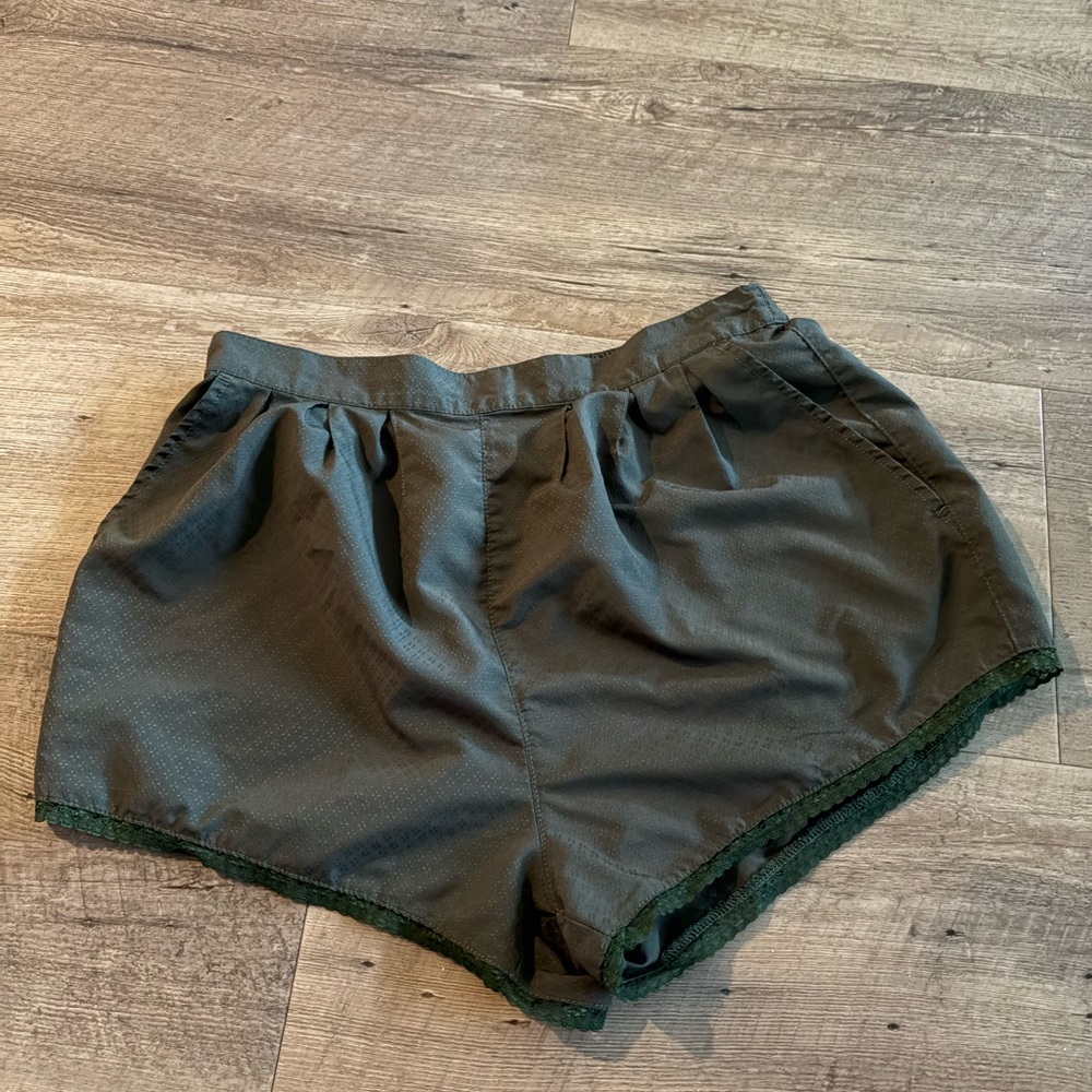 Medium Hurley Olive Green Lace-Trim Shorts